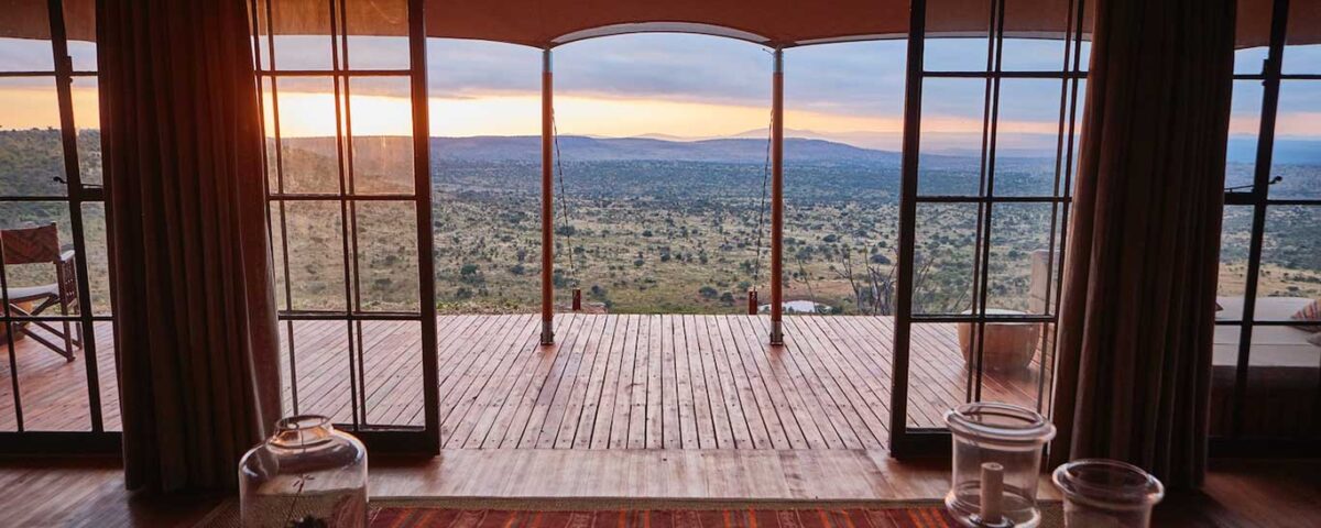 What Are the Advantages of the Expansive Glass-Fronted Tents at Loisaba Lodo Springs?