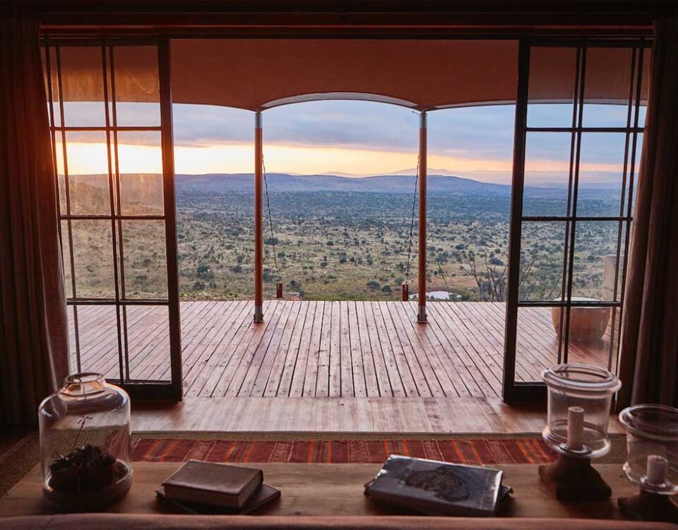 What Are the Advantages of the Expansive Glass-Fronted Tents at Loisaba Lodo Springs?