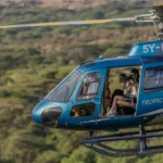 How does the itinerary manage the transition between Kenyan and Tanzanian aviation airspace?