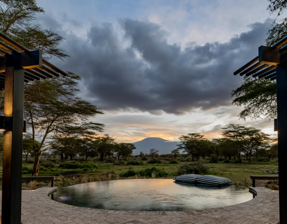 What Amenities Are Included in the Main Guest Areas of Angama Mara, Such as Fitness Centers or Infinity Pools?